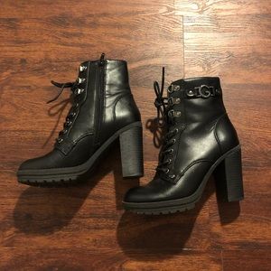 G by Guess Combat Chunky Heel Boots